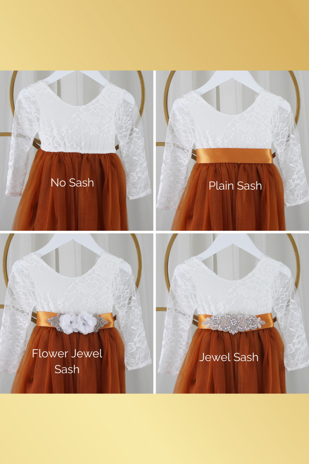 Burnt Orange Long Sleeve Flower Girl Dress – Tulip