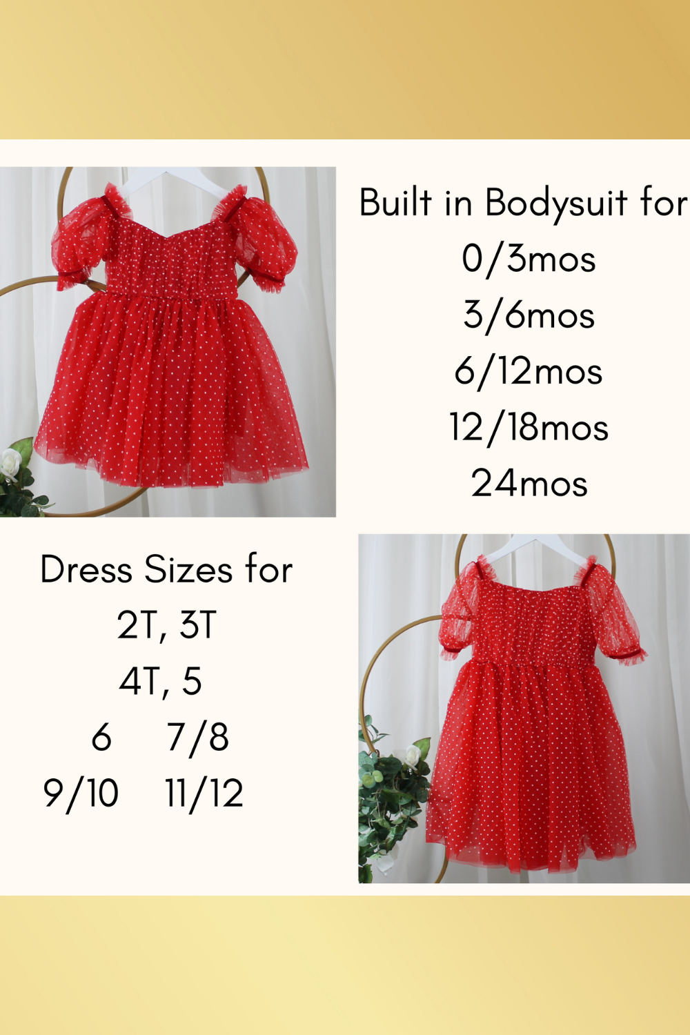 Sizing for flower girl dress
