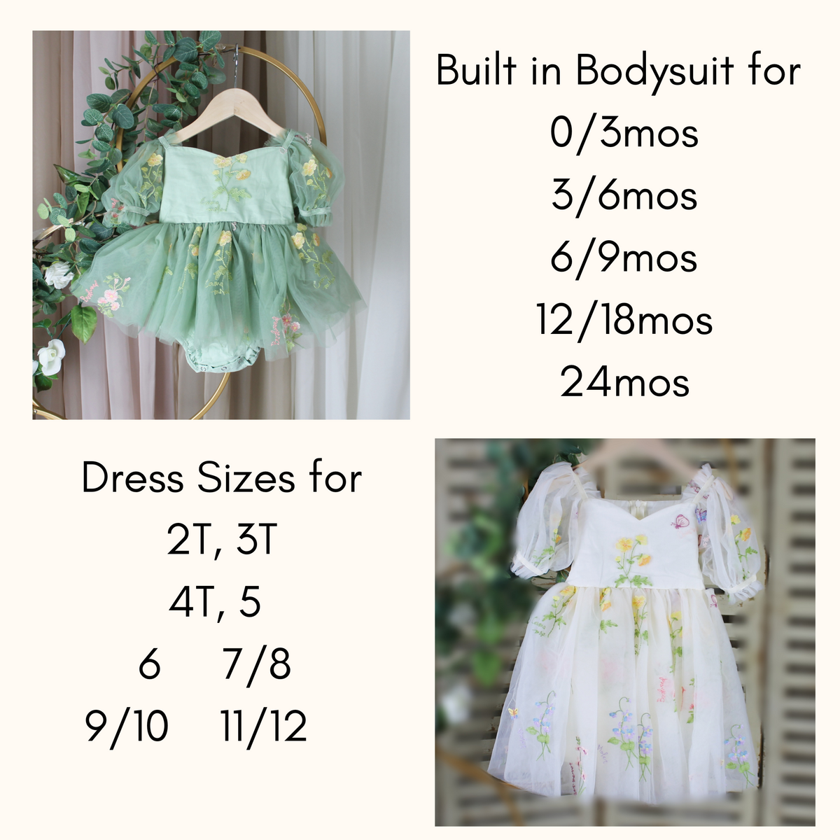 The Wildflower - Baby Floral Dress - Dusty Blue