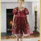 girls burgundy floral dress for fall