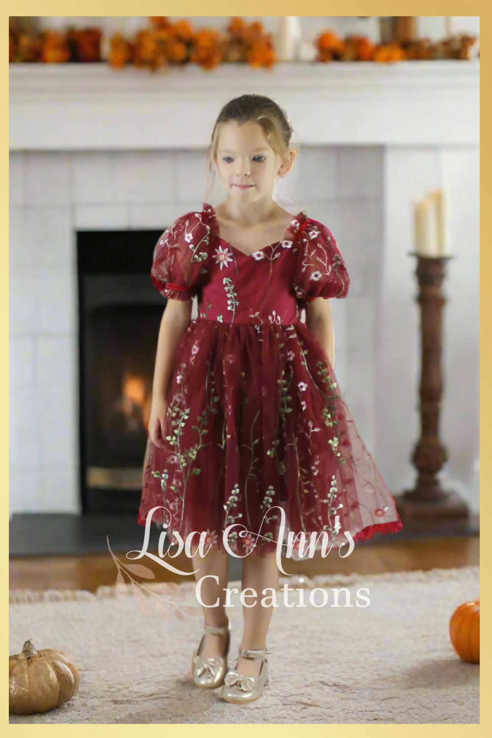 girls burgundy floral dress for fall