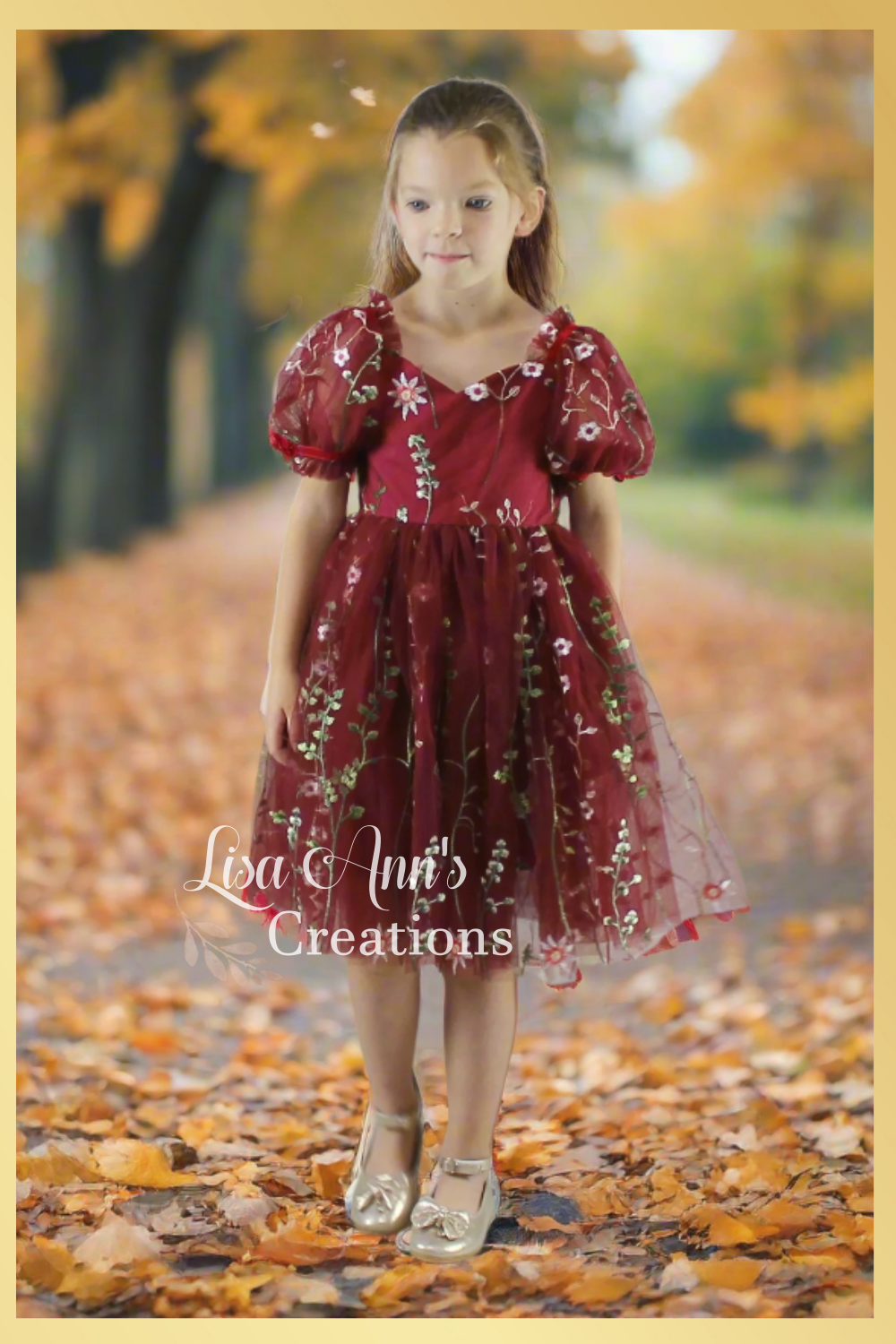 Fall Flower Girl dress in burgundy tulle