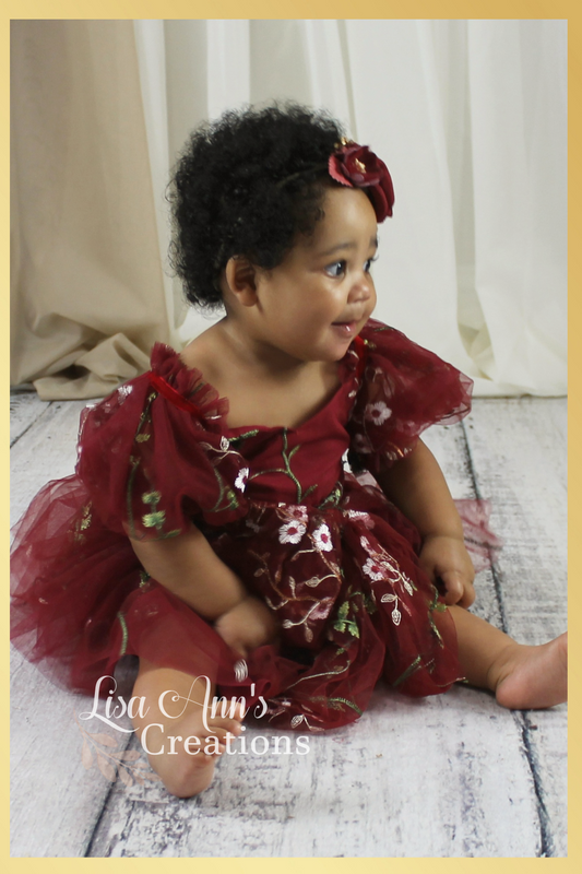 Baby Burgundy floral dress