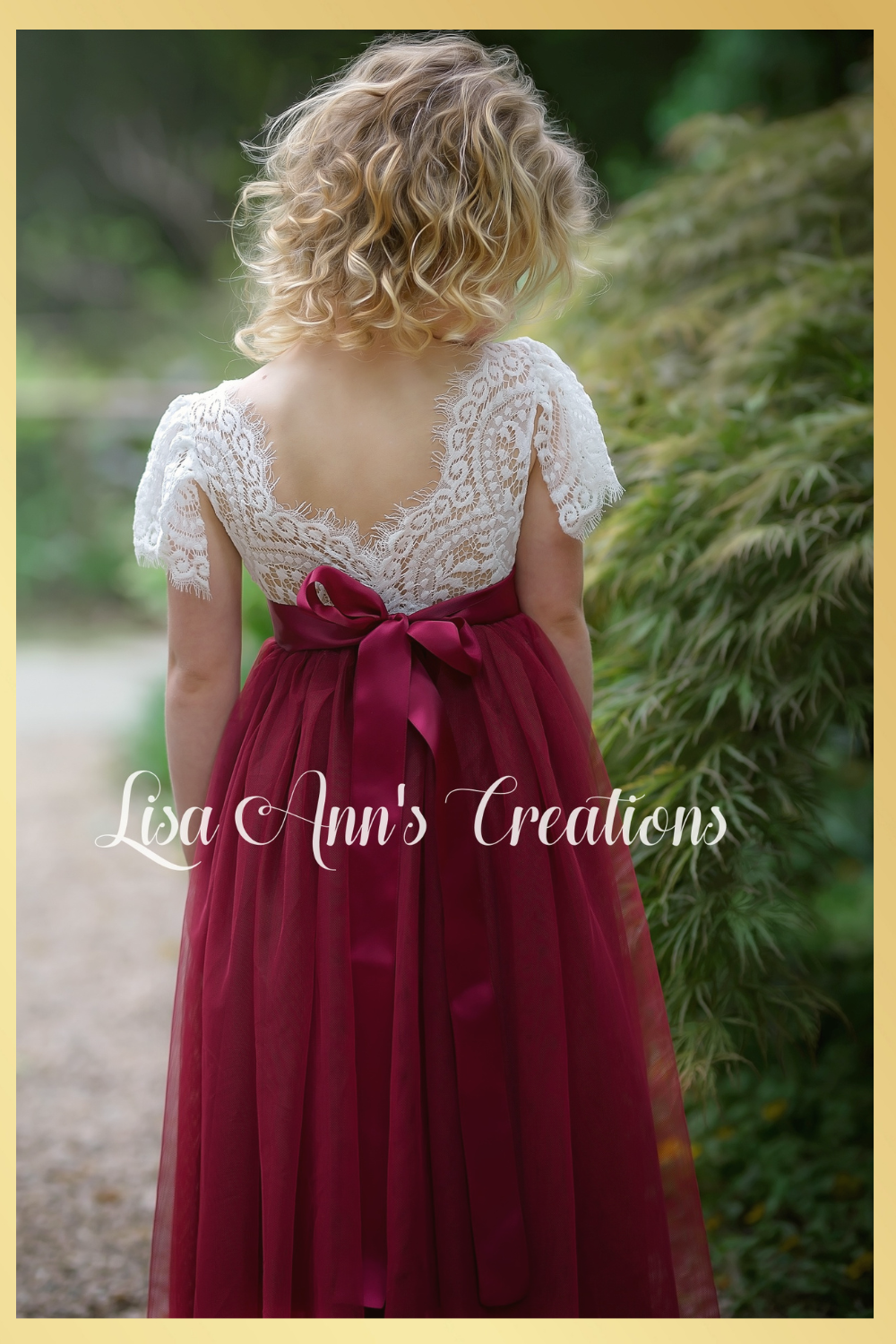 flower girl dress burgundy with sunflower