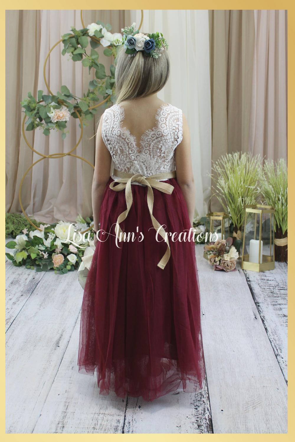 junior bridesmaid dress in burgundy