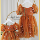 Flower Girl Dress in burnt orange floral