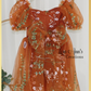 burnt orange floral dress for flower girl