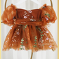 toddler flower girl dress in burnt orange florals