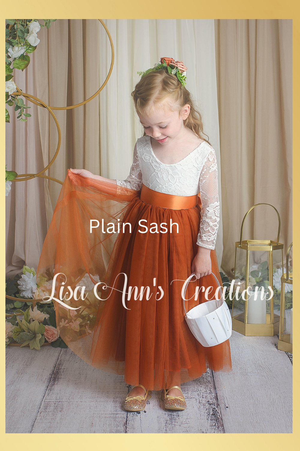 Flower Girl Dress for Toddler in Burnt Orange