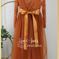 Boho Flower girl in burnt orange tulle and lace long sleeves