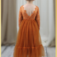 Girls Special Occasion Dress in Burnt Orange