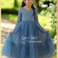 Dusty Blue Flower Girl Dress in a mermaid style