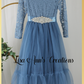 Toddler Flower Girl dress in dusty blue tulle and lace