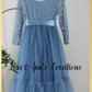 Blue flower girls dresses for winter wedding