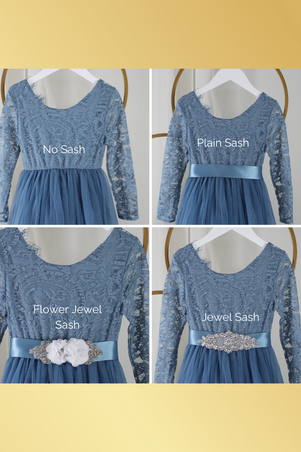 The Petunia -Dusty Blue Girls Dress - Long Sleeve