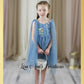 Girls dusty blue flower girl dress