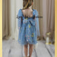 flower girl dress floral dusty blue