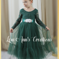 Hunter Green Flower Girl Dress in lace and tulle