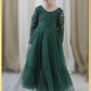 Girls dress in green lace and tulle in a mermaid style