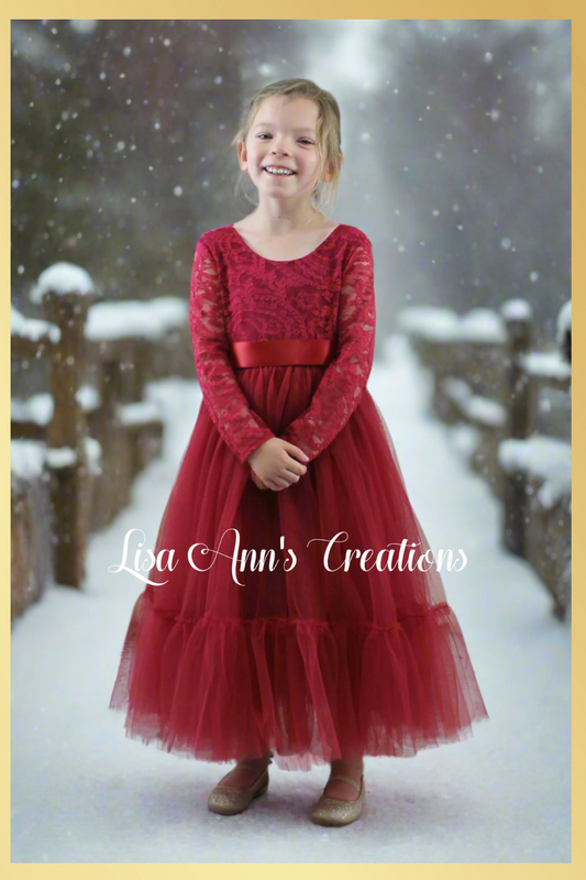 Girls Red Christmas Dress