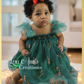 Baby Green Tulle Red Candy Cane Christmas Dress