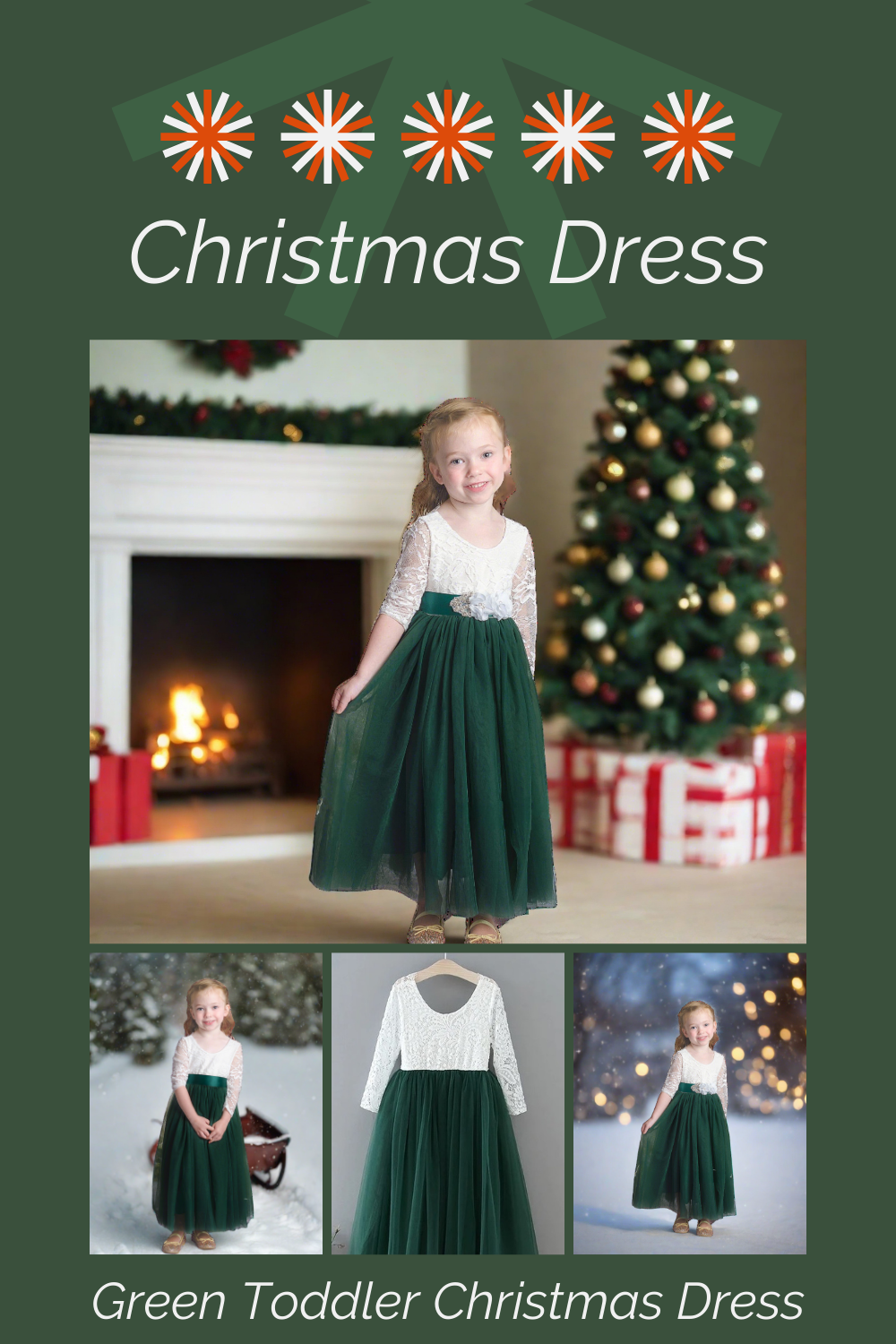 Toddler Holiday dress in green