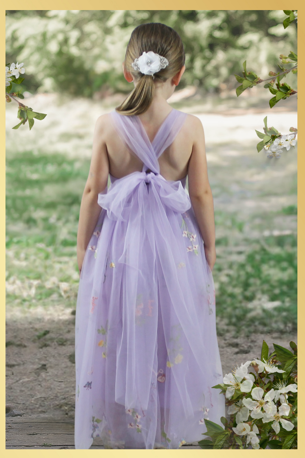 big bow flower girl dress in lavender