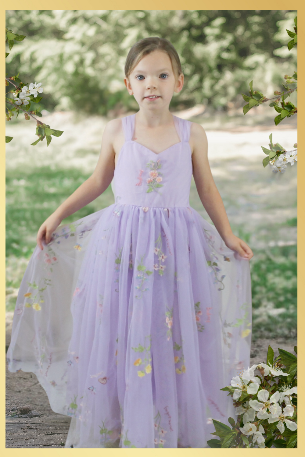 sweetheart flower girl dress in lavender
