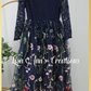 Navy blue floral flower girl dress