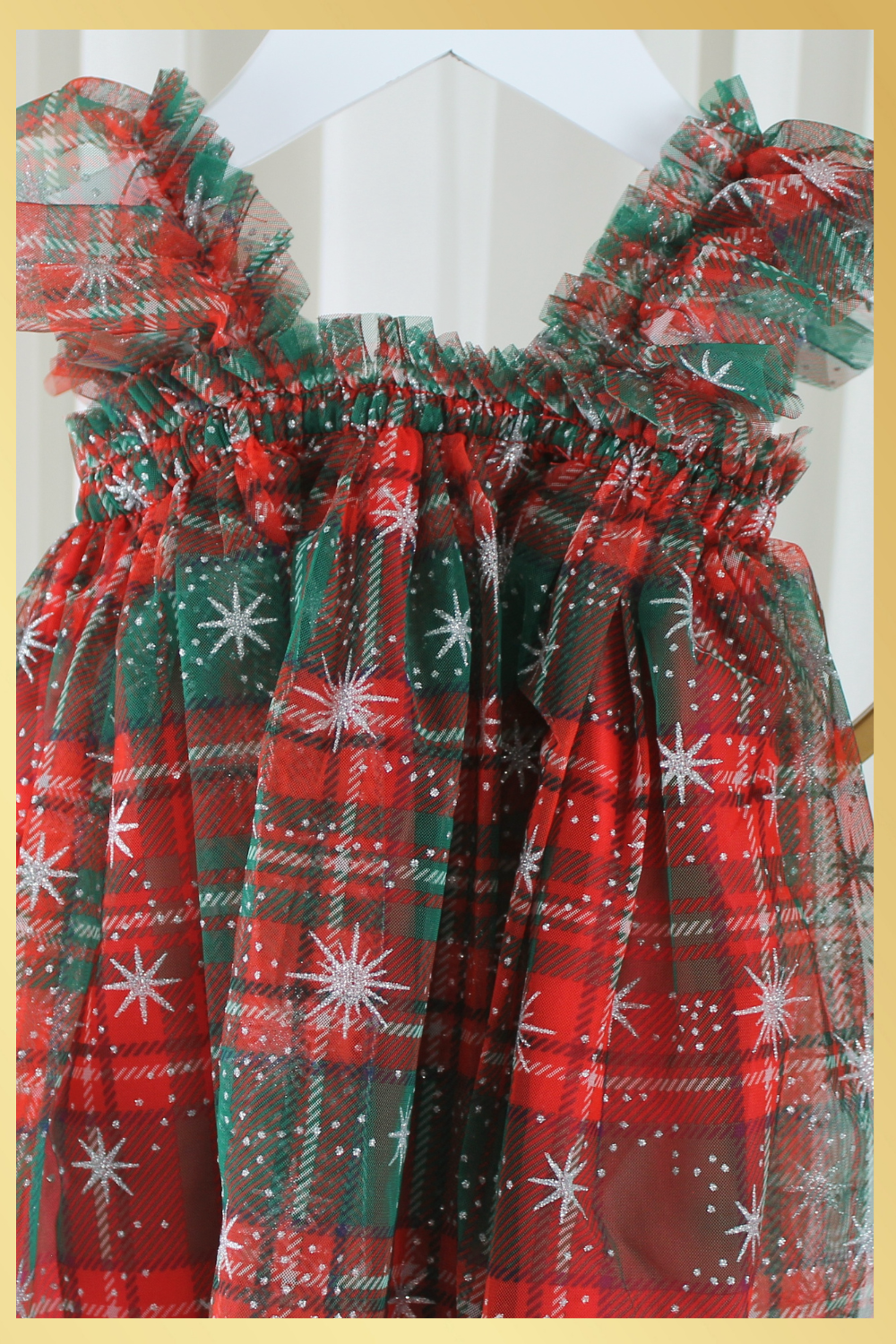 Baby holiday dress in plaid