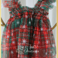 Xmas baby holiday dress in plaid