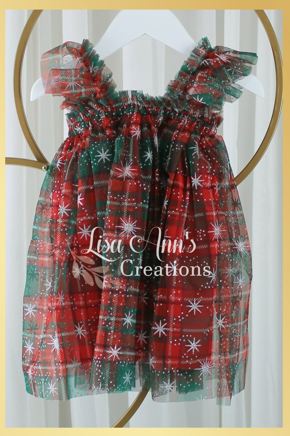 Baby Girl Christmas dress in plaid