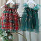 Plaid and Candy Cane Christmas dresses for baby girls