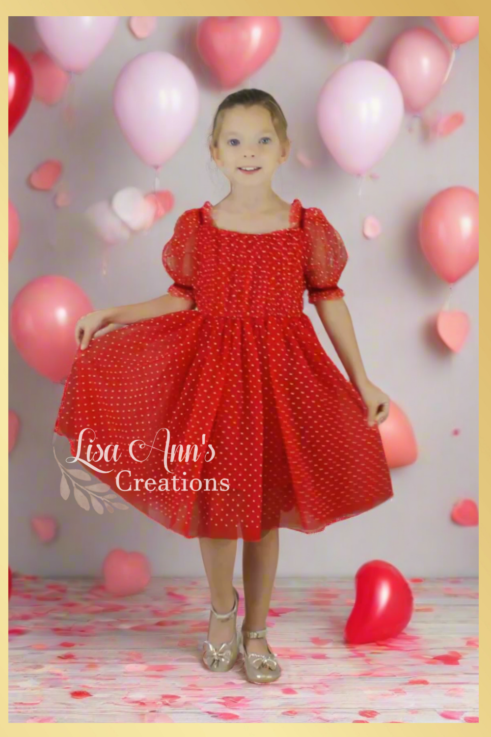 Red valentines day dress for girls and babies