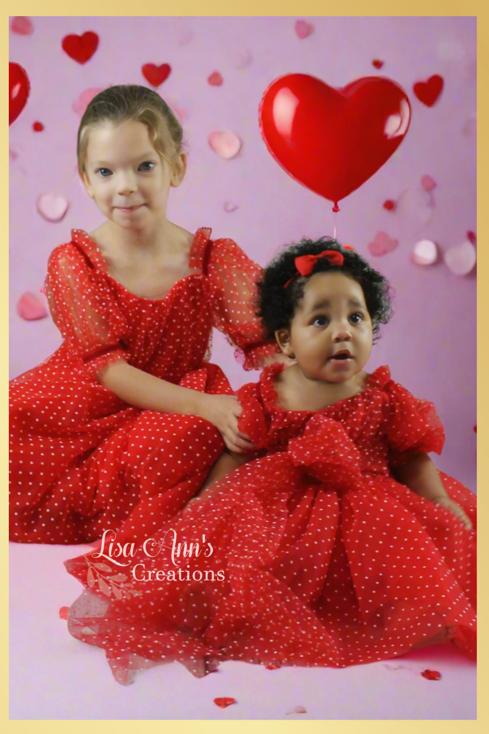 matching sister dresses in red