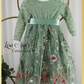 flower girl dress in sage florals tulle and lace