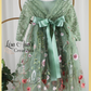 floral flower girl dress in sage green tulle and lace