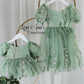 Flower Girl Dress in sage green floral