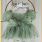 sage floral flower girl dress