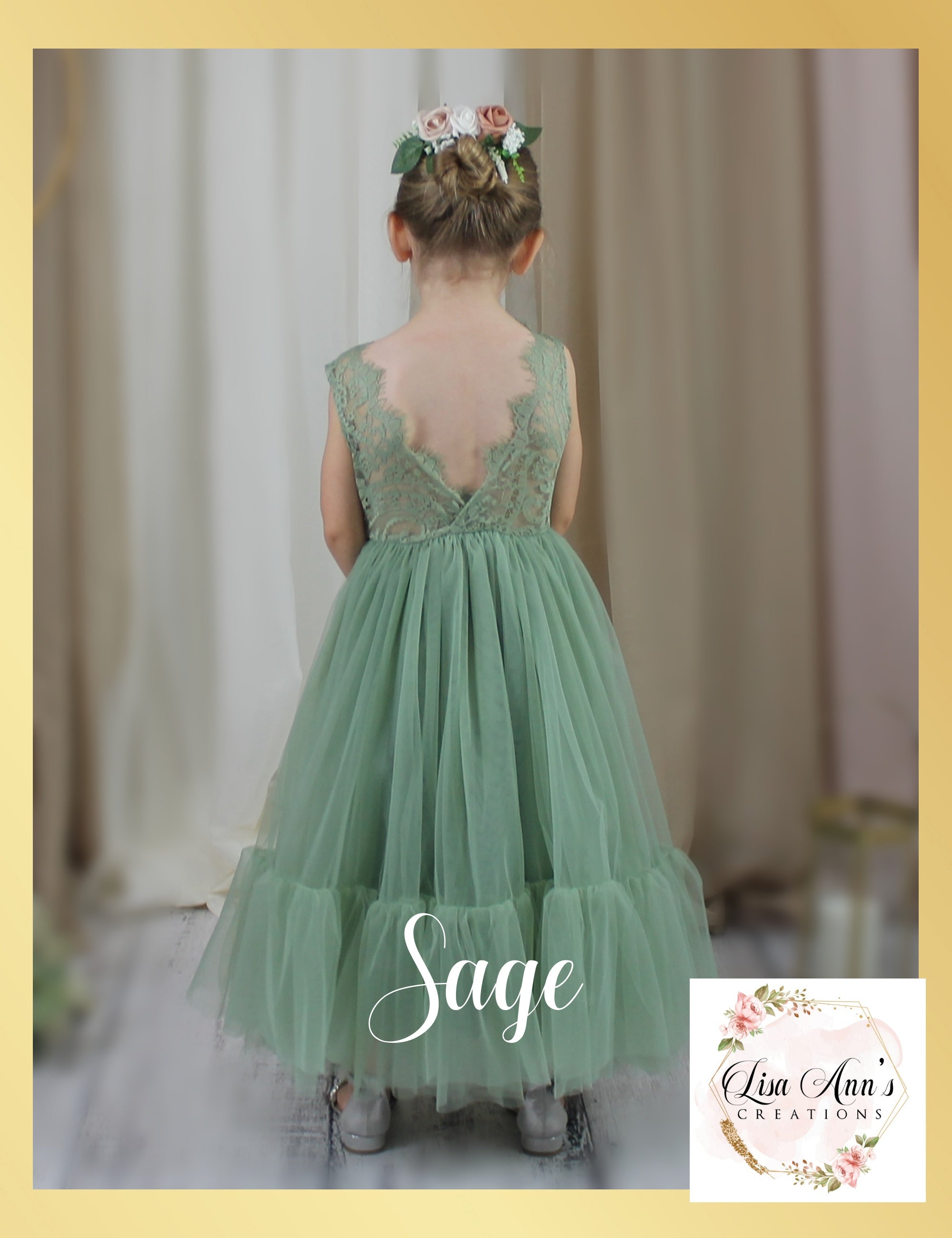 Sleeveless Tea Length Sage Green Dress