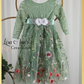 sage floral flower girl dress