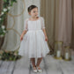 Girls Birthday Dress | White Swiss Dot Tulle