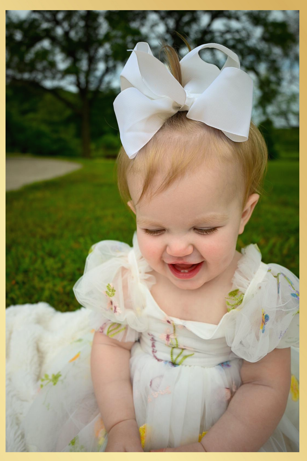 Girls floral white dress for special occasion