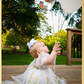 White floral 1st birthday dress for spring and summer  or other special occasions like birthdays and holidays. 