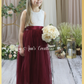 special occasion dress in burgundy tulle