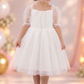 Girls Birthday Dress | White Swiss Dot Tulle