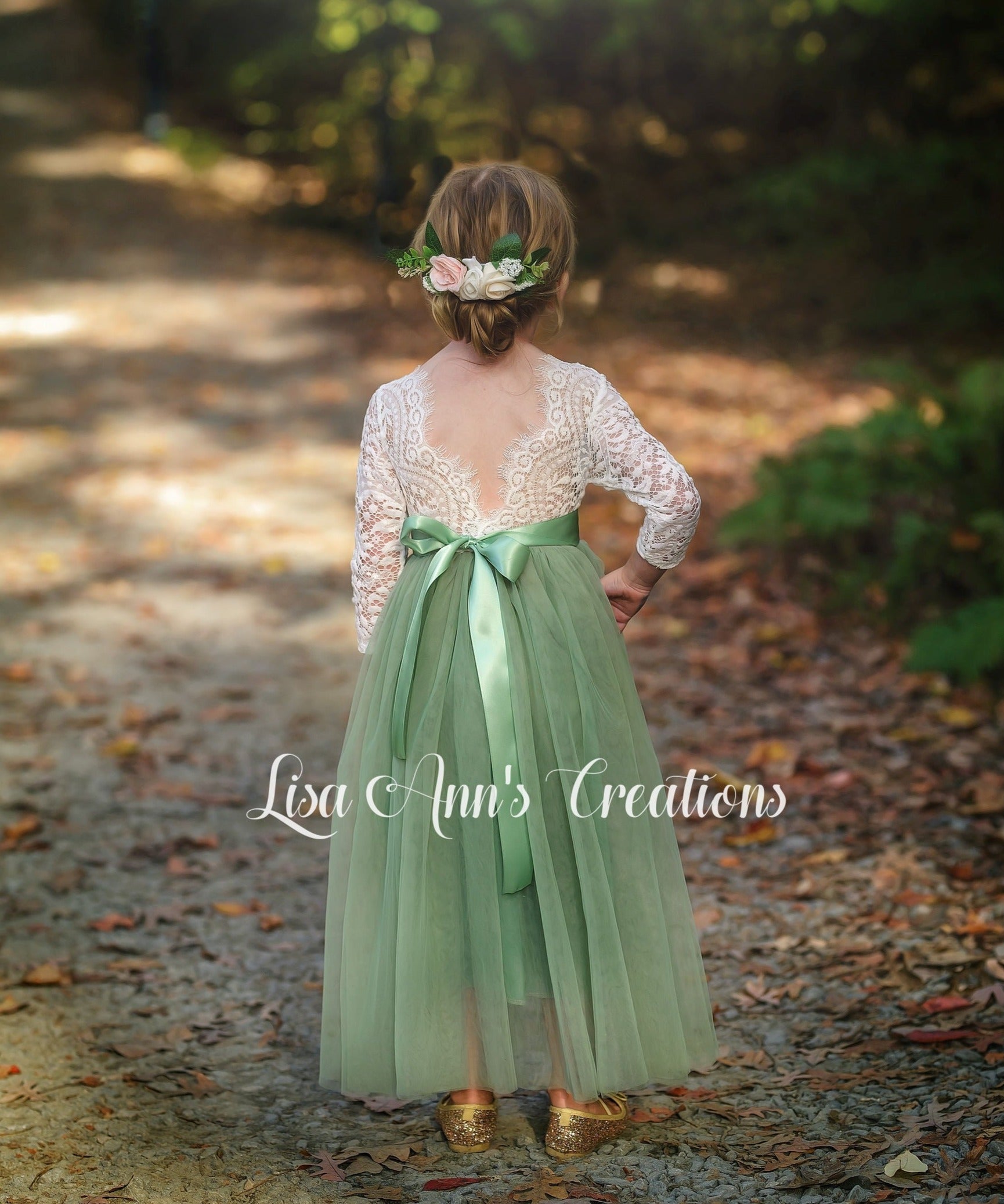 Flower girl green dress on sale