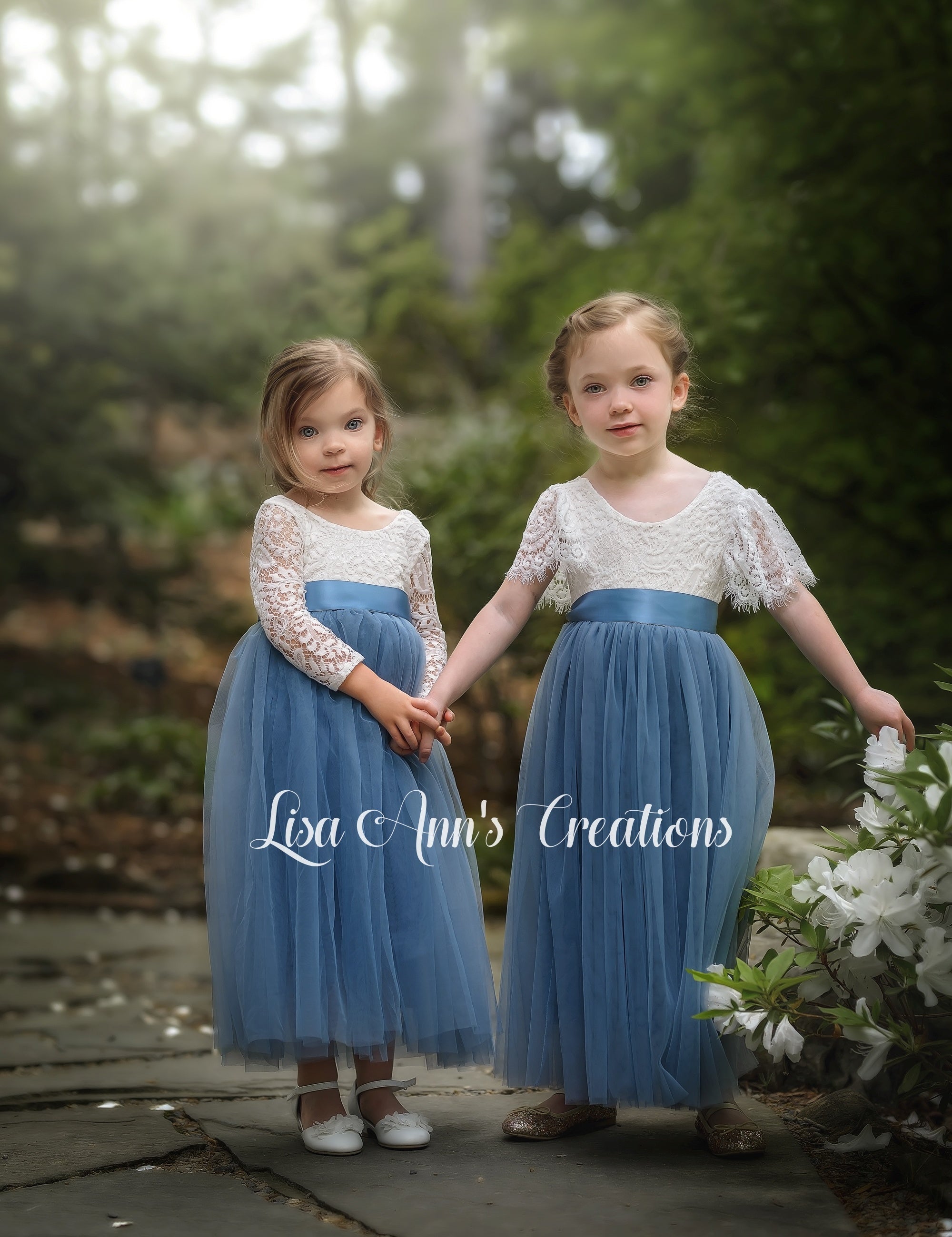 Blue childrens shop bridesmaid dresses