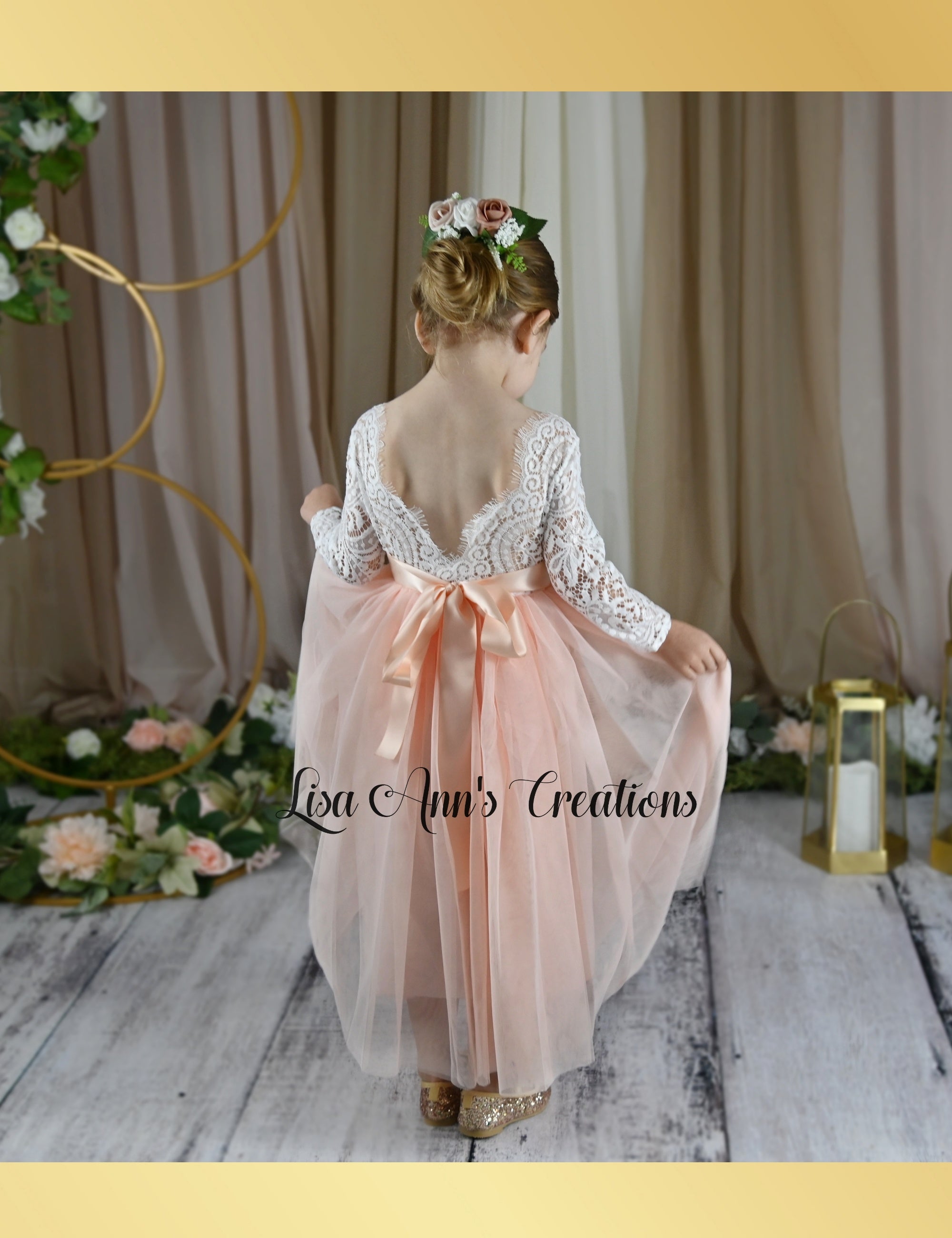 Peach dress for flower on sale girl