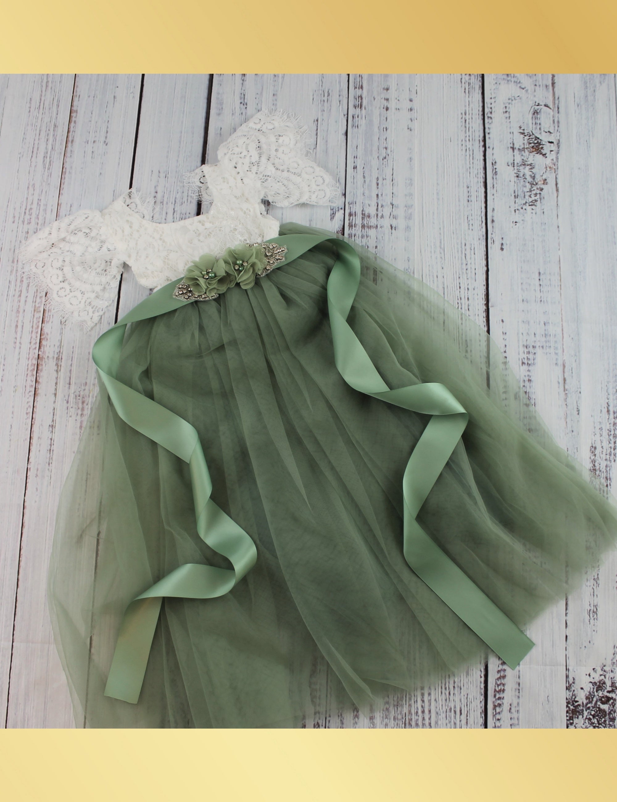 Sage Green Flower Girl Dresses